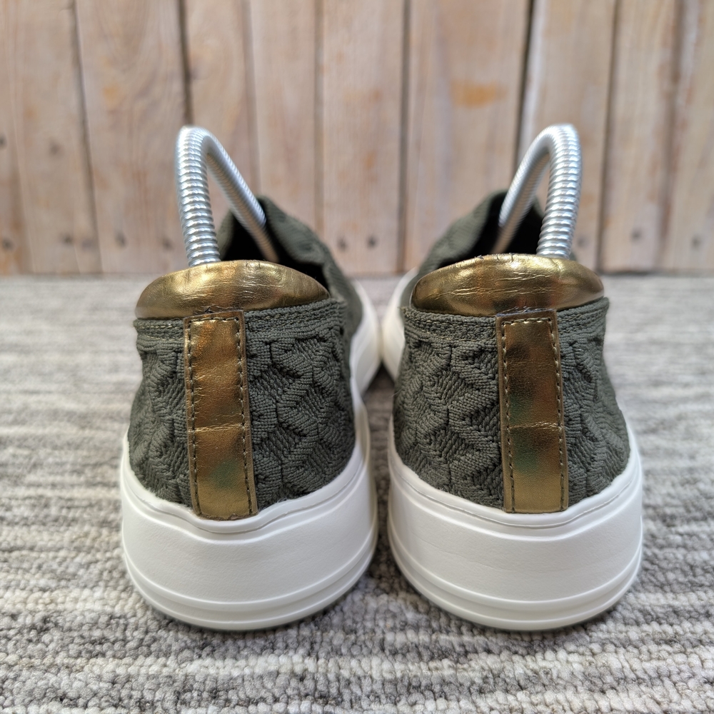 Women's Dearfoams Olive Green Slip-On Sneakers - Size 8 Women - Picture 3 of 7